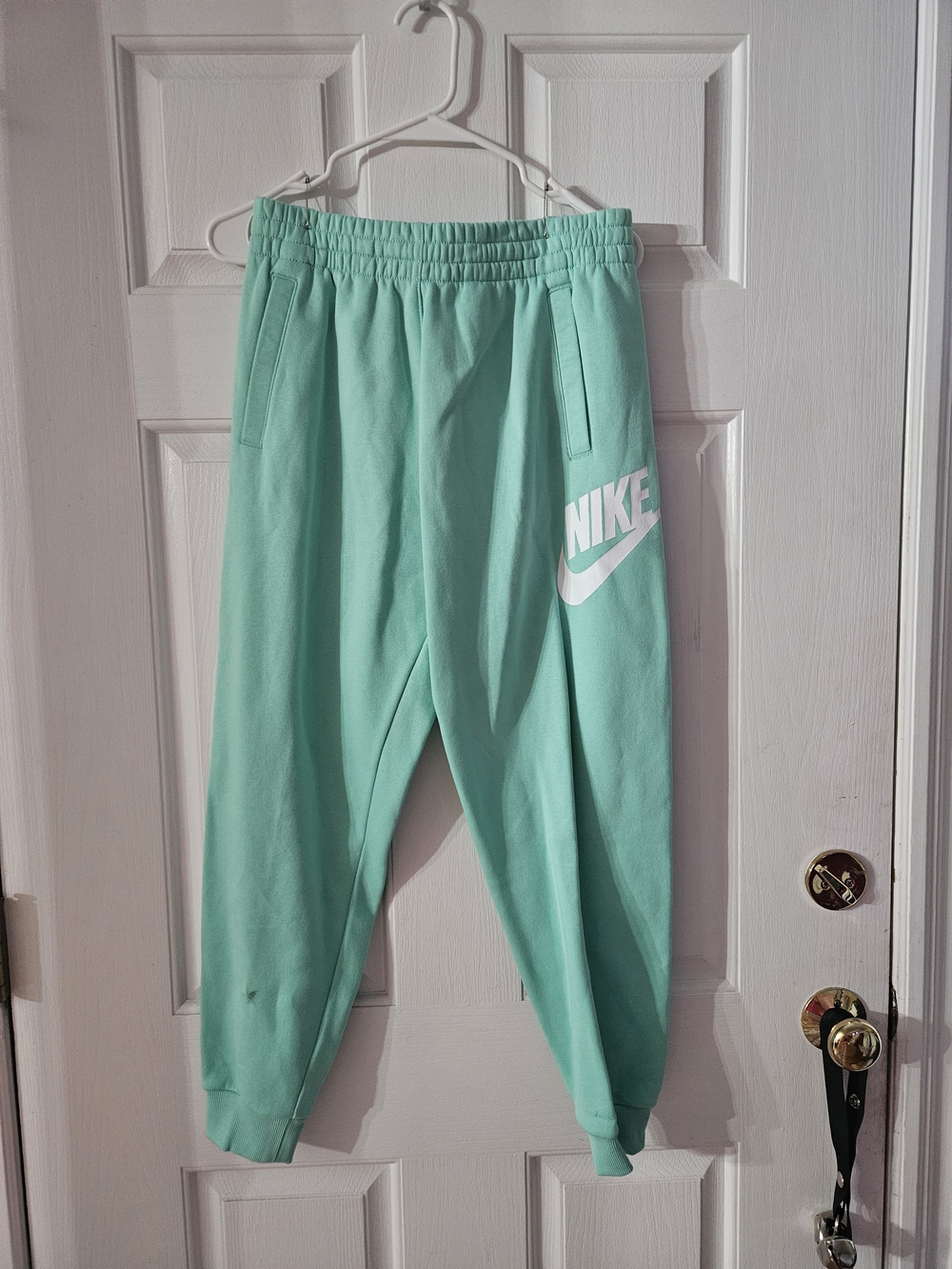 Nike Kids Mint Green Joggers with White Swoosh